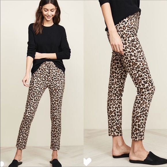 Veronica Beard Debbie 10” High Rise Leopard Cut Print Jeans Sz 24 Ankle novelty - Picture 2 of 15